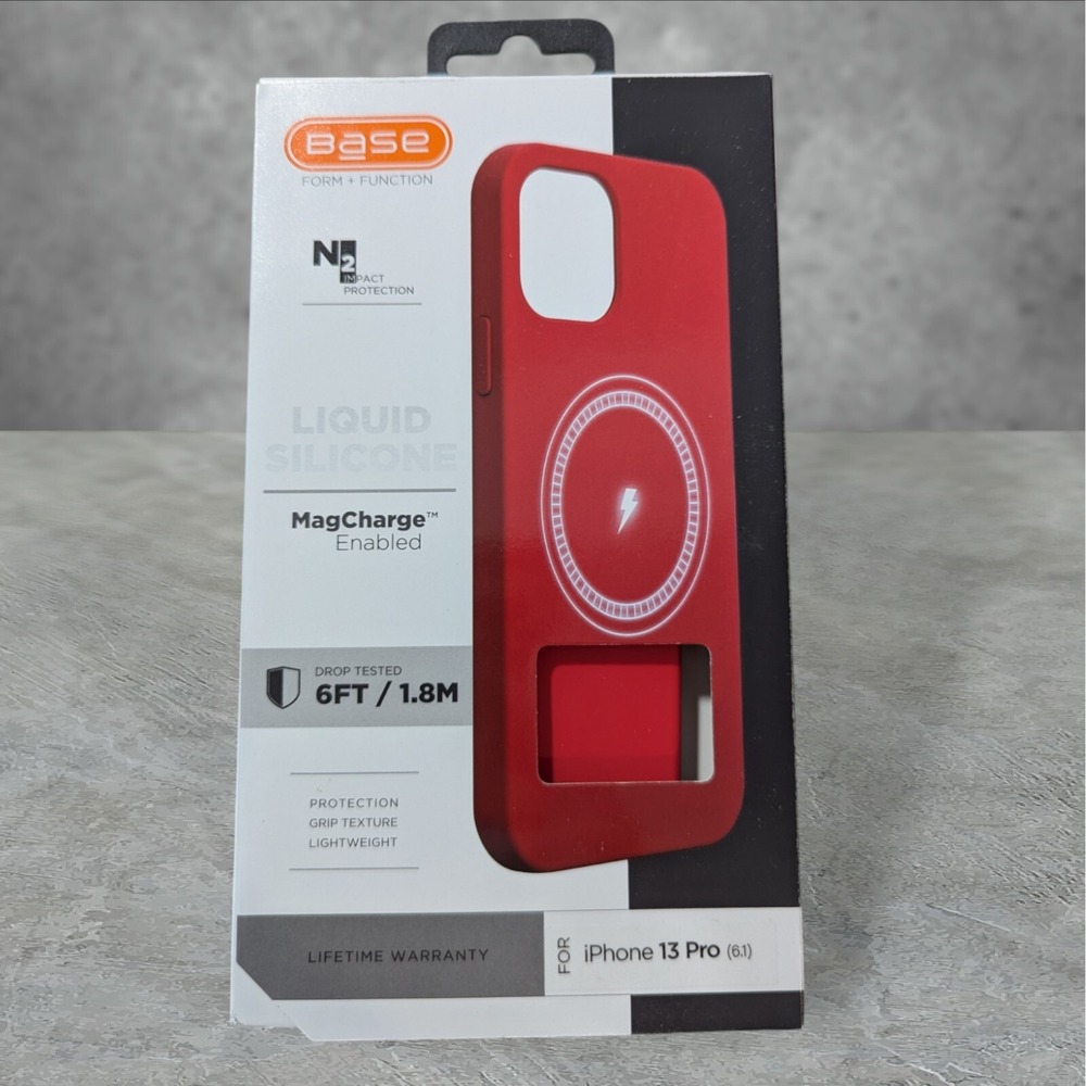 Y6. Base Liquid Silicone MagCharge Case for Apple iPhone 13 In Red
